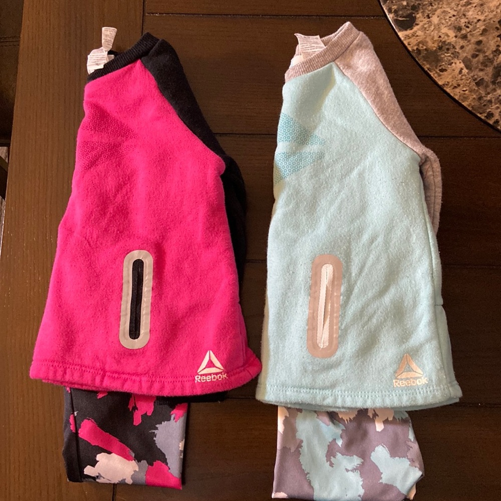 2 Reebok matching sets 18M, 2 for $20